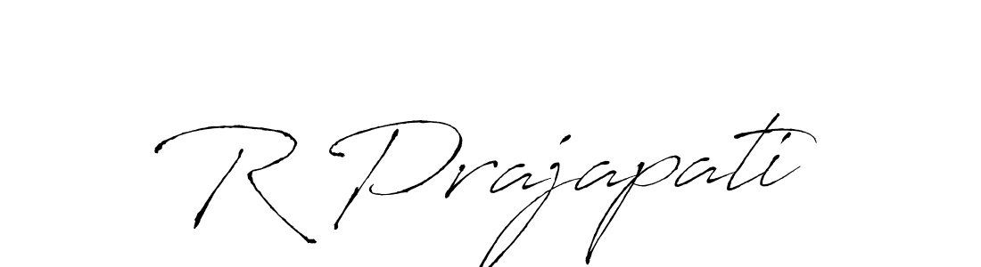 Make a beautiful signature design for name R Prajapati. With this signature (Antro_Vectra) style, you can create a handwritten signature for free. R Prajapati signature style 6 images and pictures png