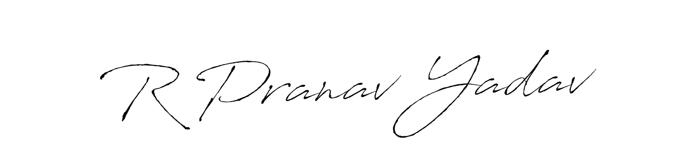 Make a beautiful signature design for name R Pranav Yadav. With this signature (Antro_Vectra) style, you can create a handwritten signature for free. R Pranav Yadav signature style 6 images and pictures png