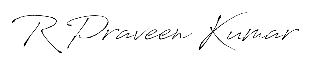 Stand out with a creative autograph for R Praveen Kumar. The Antro_Vectra styling blends modern aesthetics with classic signature flourishes. R Praveen Kumar signature style 6 images and pictures png