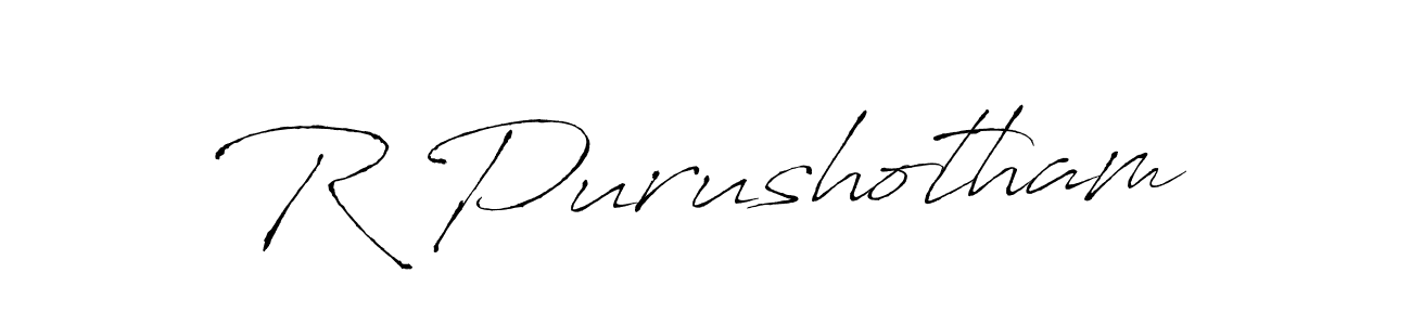 Create a beautiful signature design for name R Purushotham. With this signature (Antro_Vectra) fonts, you can make a handwritten signature for free. R Purushotham signature style 6 images and pictures png