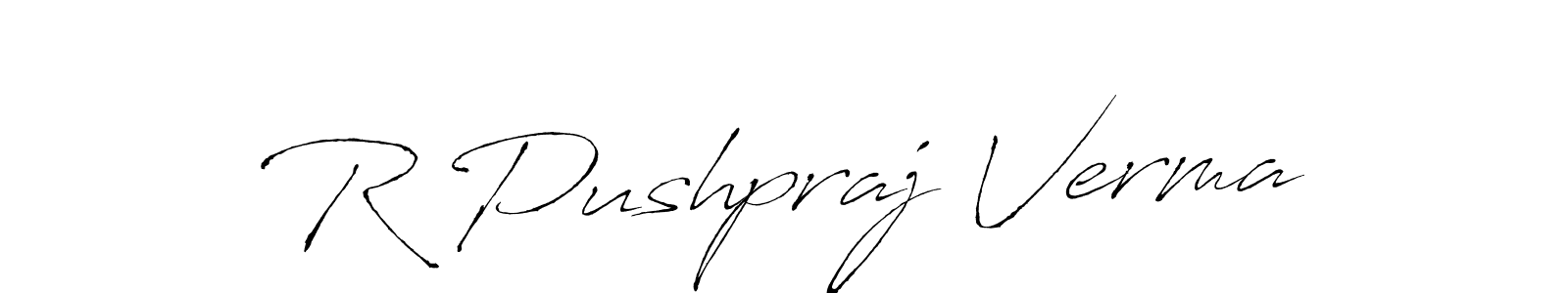 It looks lik you need a new signature style for name R Pushpraj Verma. Design unique handwritten (Antro_Vectra) signature with our free signature maker in just a few clicks. R Pushpraj Verma signature style 6 images and pictures png
