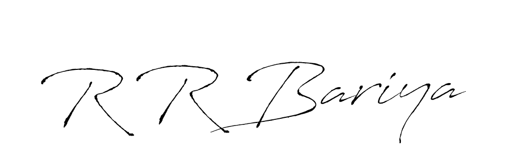 Design your own signature with our free online signature maker. With this signature software, you can create a handwritten (Antro_Vectra) signature for name R R Bariya. R R Bariya signature style 6 images and pictures png