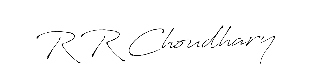 Create a beautiful signature design for name R R Choudhary. With this signature (Antro_Vectra) fonts, you can make a handwritten signature for free. R R Choudhary signature style 6 images and pictures png