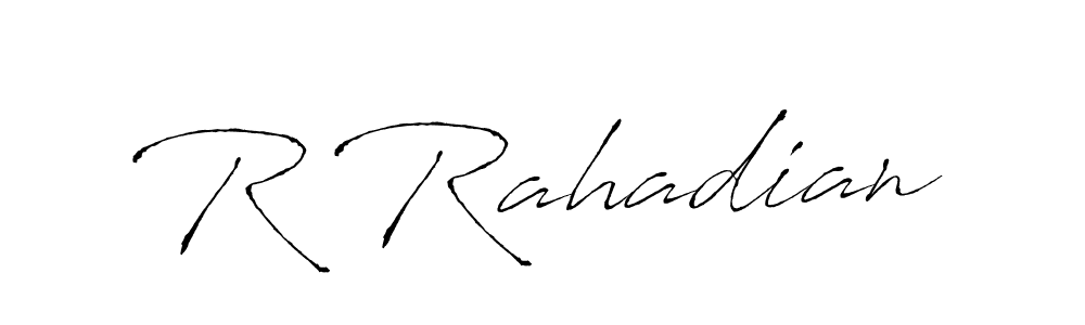 Also we have R Rahadian name is the best signature style. Create professional handwritten signature collection using Antro_Vectra autograph style. R Rahadian signature style 6 images and pictures png