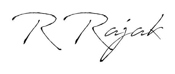 Similarly Antro_Vectra is the best handwritten signature design. Signature creator online. You can use it as an online autograph creator for name R Rajak. R Rajak signature style 6 images and pictures png