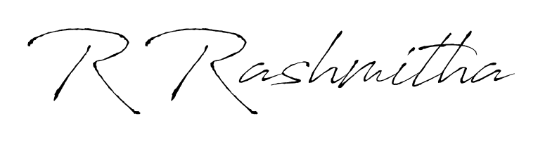 The Antro_Vectra typeface gives name R Rashmitha a refined look. Suitable for certificates, diplomas, and official verification. R Rashmitha signature style 6 images and pictures png