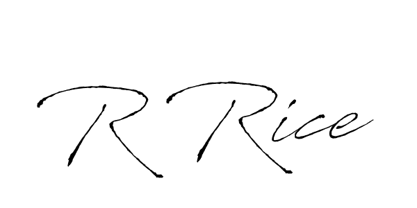 Design your own signature with our free online signature maker. With this signature software, you can create a handwritten (Antro_Vectra) signature for name R Rice. R Rice signature style 6 images and pictures png