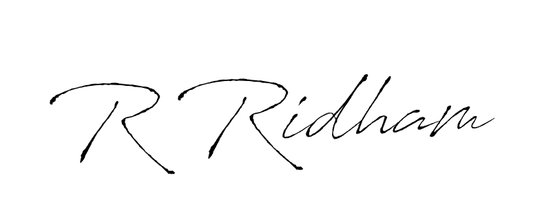 The best way (Antro_Vectra) to make a short signature is to pick only two or three words in your name. The name R Ridham include a total of six letters. For converting this name. R Ridham signature style 6 images and pictures png