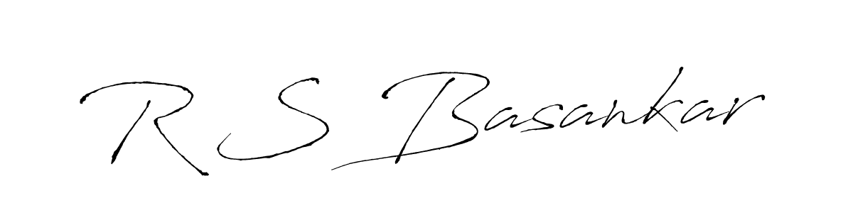 How to make R S Basankar name signature. Use Antro_Vectra style for creating short signs online. This is the latest handwritten sign. R S Basankar signature style 6 images and pictures png