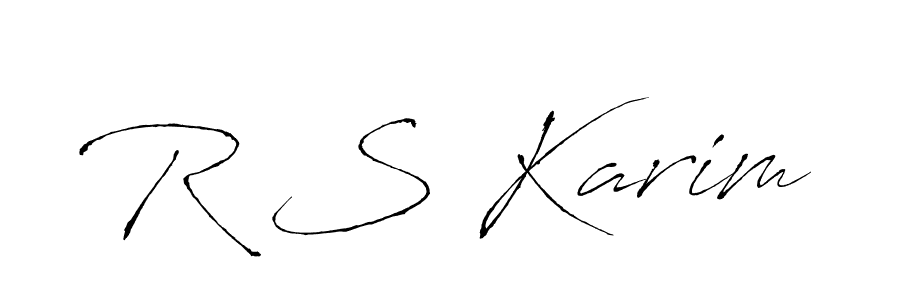 Make a beautiful signature design for name R S Karim. With this signature (Antro_Vectra) style, you can create a handwritten signature for free. R S Karim signature style 6 images and pictures png