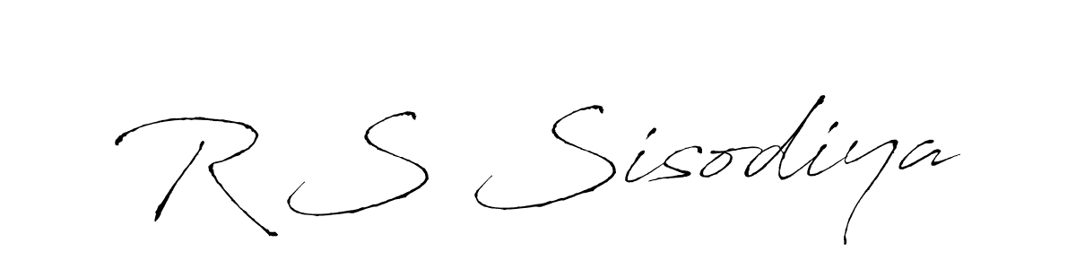 The best way (Antro_Vectra) to make a short signature is to pick only two or three words in your name. The name R S Sisodiya include a total of six letters. For converting this name. R S Sisodiya signature style 6 images and pictures png