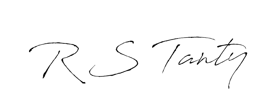 How to make R S Tanty name signature. Use Antro_Vectra style for creating short signs online. This is the latest handwritten sign. R S Tanty signature style 6 images and pictures png