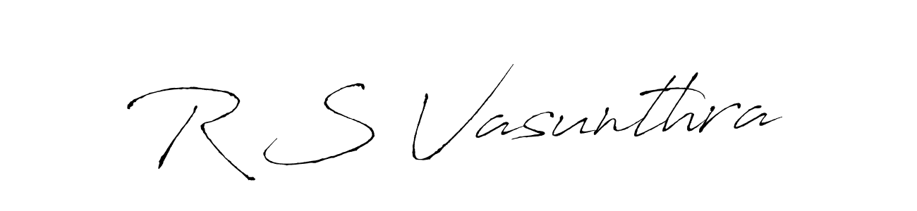 Make a beautiful signature design for name R S Vasunthra. With this signature (Antro_Vectra) style, you can create a handwritten signature for free. R S Vasunthra signature style 6 images and pictures png