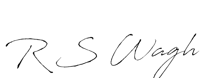 How to make R S Wagh name signature. Use Antro_Vectra style for creating short signs online. This is the latest handwritten sign. R S Wagh signature style 6 images and pictures png