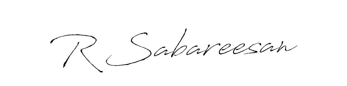 The best way (Antro_Vectra) to make a short signature is to pick only two or three words in your name. The name R Sabareesan include a total of six letters. For converting this name. R Sabareesan signature style 6 images and pictures png