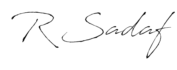 Achieve flawless digital penmanship with R Sadaf name in Antro_Vectra font. The perfect tool for creating online signatures. R Sadaf signature style 6 images and pictures png