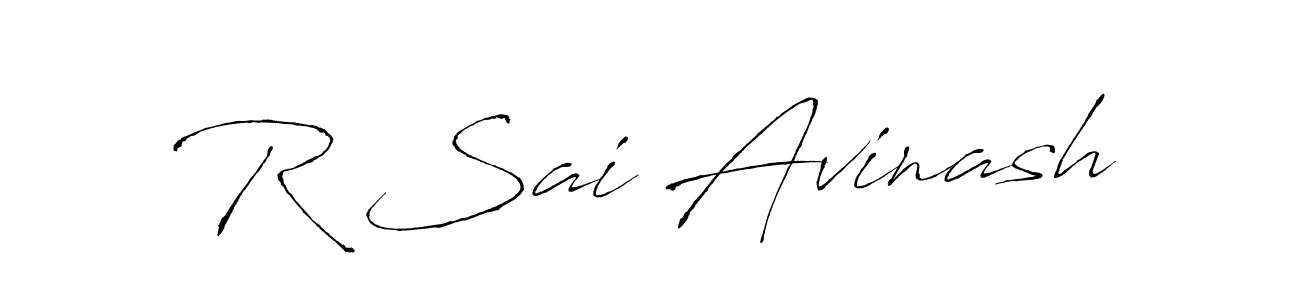 Create a beautiful signature design for name R Sai Avinash. With this signature (Antro_Vectra) fonts, you can make a handwritten signature for free. R Sai Avinash signature style 6 images and pictures png