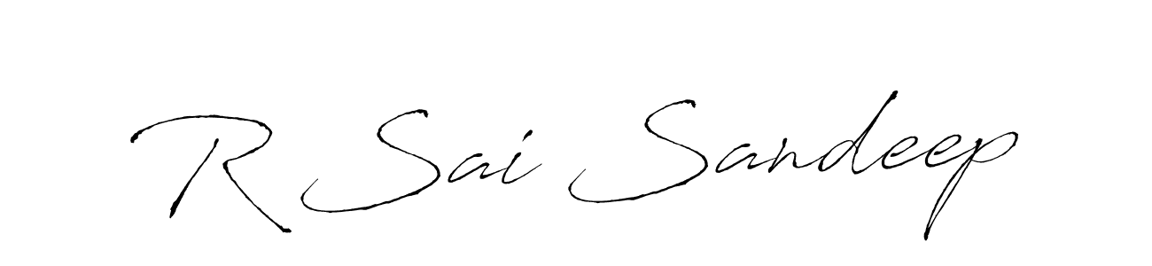 This is the best signature style for the R Sai Sandeep name. Also you like these signature font (Antro_Vectra). Mix name signature. R Sai Sandeep signature style 6 images and pictures png