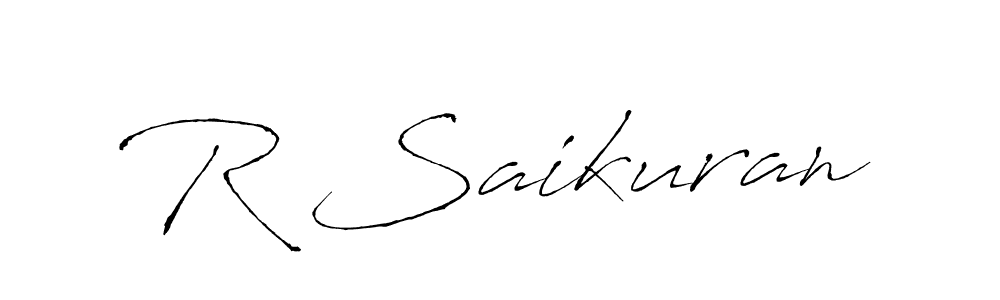 Make a beautiful signature design for name R Saikuran. With this signature (Antro_Vectra) style, you can create a handwritten signature for free. R Saikuran signature style 6 images and pictures png