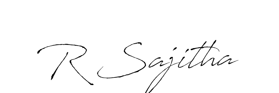 Antro_Vectra is a professional signature style that is perfect for those who want to add a touch of class to their signature. It is also a great choice for those who want to make their signature more unique. Get R Sajitha name to fancy signature for free. R Sajitha signature style 6 images and pictures png