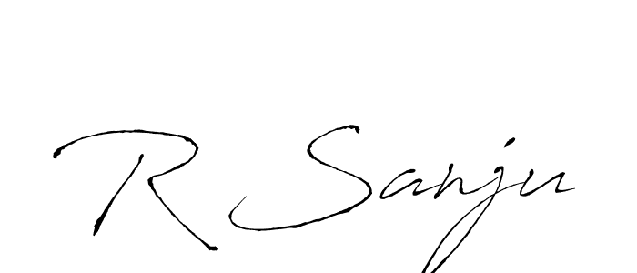 Antro_Vectra is a professional signature style that is perfect for those who want to add a touch of class to their signature. It is also a great choice for those who want to make their signature more unique. Get R Sanju name to fancy signature for free. R Sanju signature style 6 images and pictures png