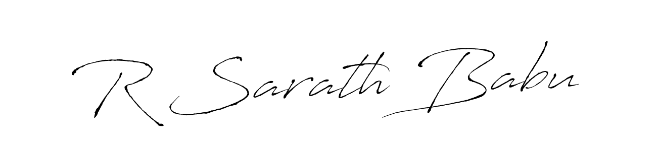 Create a beautiful signature design for name R Sarath Babu. With this signature (Antro_Vectra) fonts, you can make a handwritten signature for free. R Sarath Babu signature style 6 images and pictures png