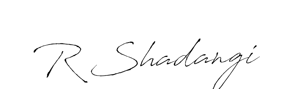 Make a beautiful signature design for name R Shadangi. With this signature (Antro_Vectra) style, you can create a handwritten signature for free. R Shadangi signature style 6 images and pictures png