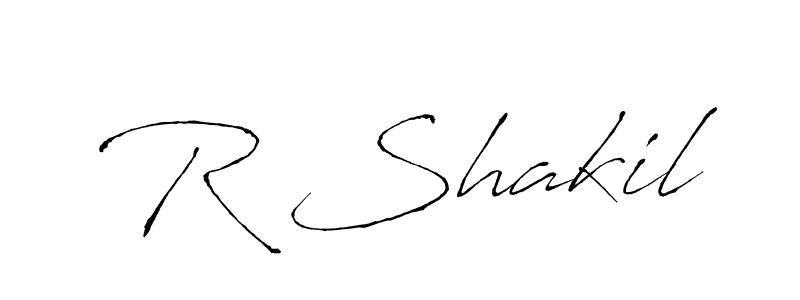Use a signature maker to create a handwritten signature online. With this signature software, you can design (Antro_Vectra) your own signature for name R Shakil. R Shakil signature style 6 images and pictures png