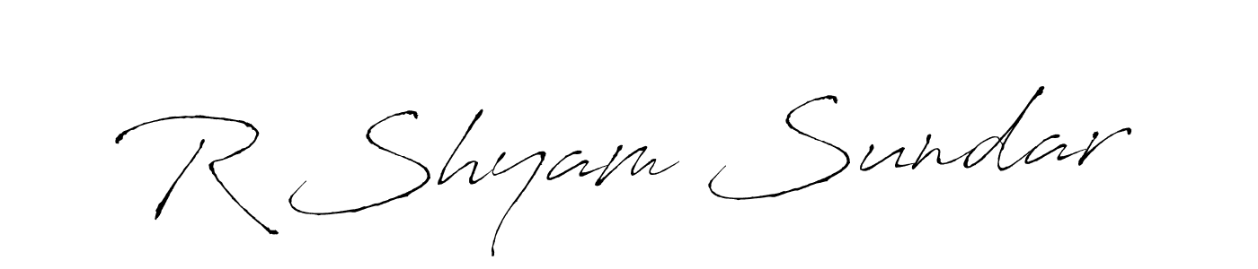 Make a beautiful signature design for name R Shyam Sundar. With this signature (Antro_Vectra) style, you can create a handwritten signature for free. R Shyam Sundar signature style 6 images and pictures png