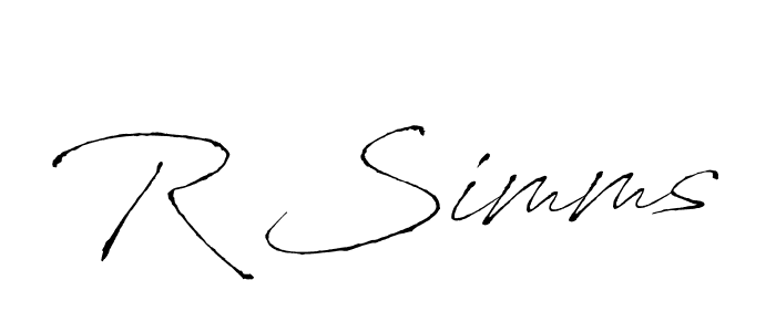 R Simms stylish signature style. Best Handwritten Sign (Antro_Vectra) for my name. Handwritten Signature Collection Ideas for my name R Simms. R Simms signature style 6 images and pictures png
