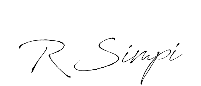 Also we have R Simpi name is the best signature style. Create professional handwritten signature collection using Antro_Vectra autograph style. R Simpi signature style 6 images and pictures png
