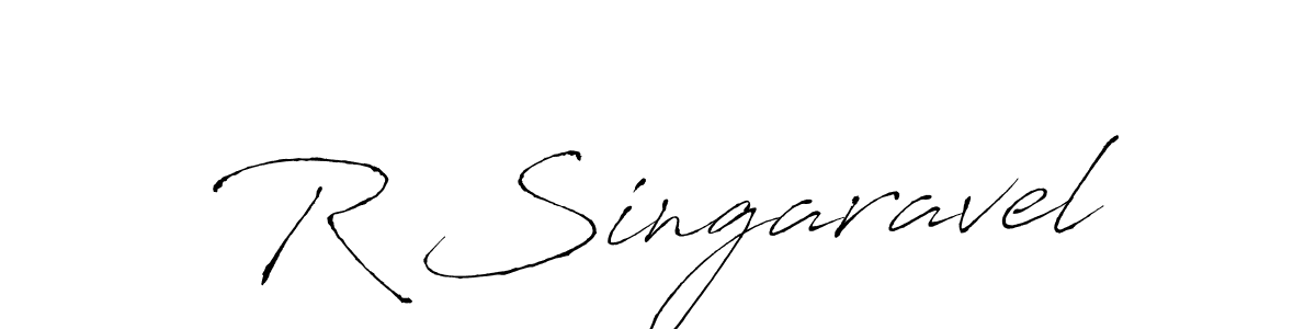 Make a beautiful signature design for name R Singaravel. With this signature (Antro_Vectra) style, you can create a handwritten signature for free. R Singaravel signature style 6 images and pictures png