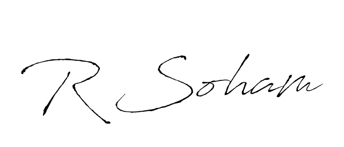 Make a beautiful signature design for name R Soham. With this signature (Antro_Vectra) style, you can create a handwritten signature for free. R Soham signature style 6 images and pictures png