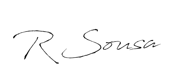 Make a beautiful signature design for name R Sousa. With this signature (Antro_Vectra) style, you can create a handwritten signature for free. R Sousa signature style 6 images and pictures png