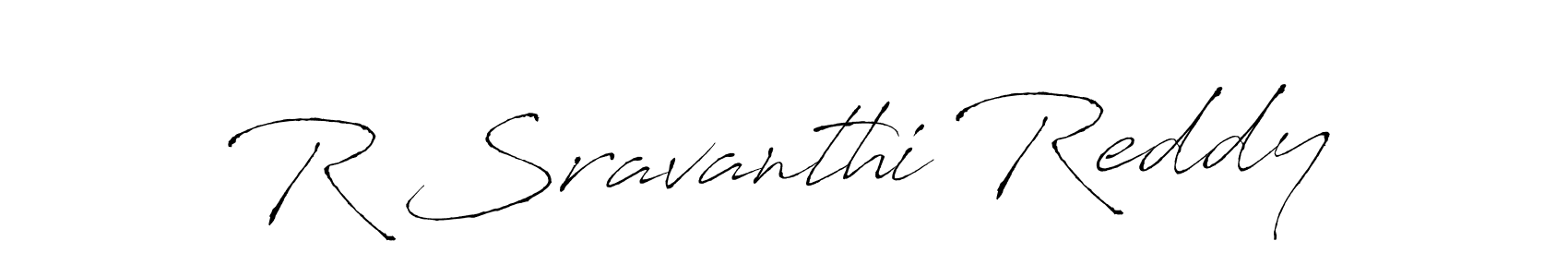 Make a beautiful signature design for name R Sravanthi Reddy. With this signature (Antro_Vectra) style, you can create a handwritten signature for free. R Sravanthi Reddy signature style 6 images and pictures png