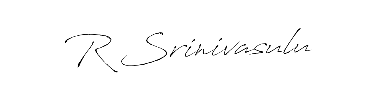 It looks lik you need a new signature style for name R Srinivasulu. Design unique handwritten (Antro_Vectra) signature with our free signature maker in just a few clicks. R Srinivasulu signature style 6 images and pictures png