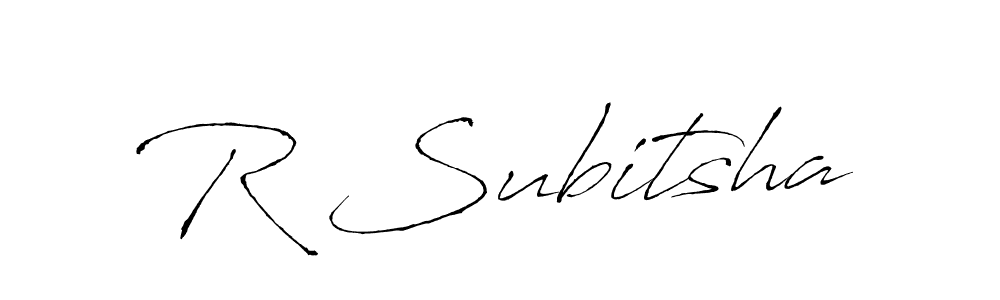 Design your own signature with our free online signature maker. With this signature software, you can create a handwritten (Antro_Vectra) signature for name R Subitsha. R Subitsha signature style 6 images and pictures png