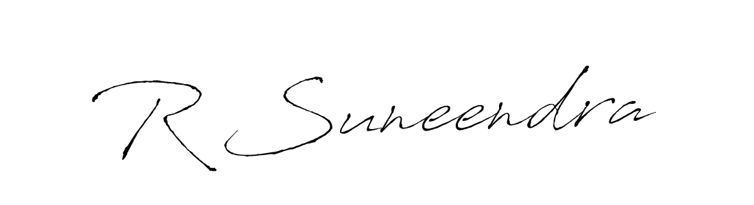 How to make R Suneendra name signature. Use Antro_Vectra style for creating short signs online. This is the latest handwritten sign. R Suneendra signature style 6 images and pictures png