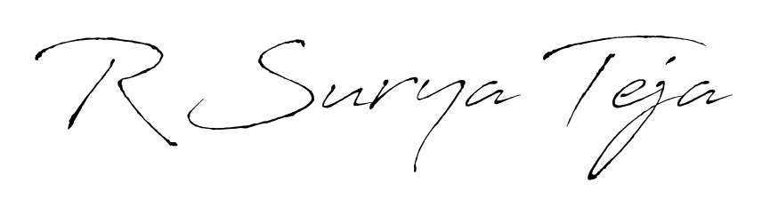 Check out images of Autograph of R Surya Teja name. Actor R Surya Teja Signature Style. Antro_Vectra is a professional sign style online. R Surya Teja signature style 6 images and pictures png