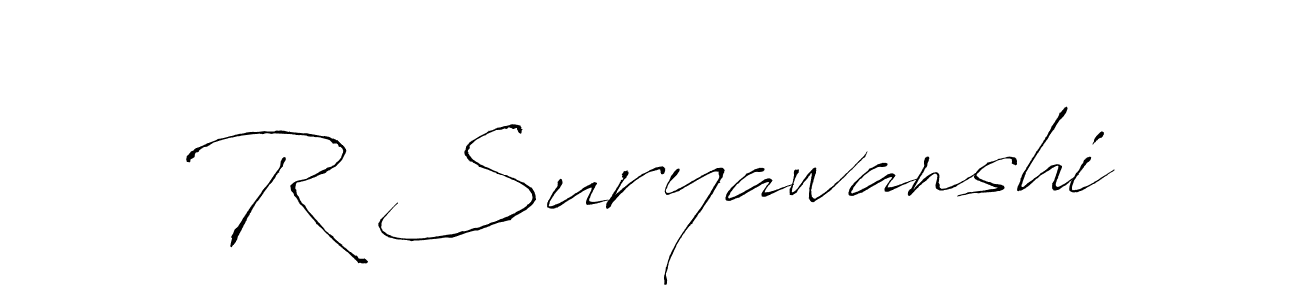 Design your own signature with our free online signature maker. With this signature software, you can create a handwritten (Antro_Vectra) signature for name R Suryawanshi. R Suryawanshi signature style 6 images and pictures png