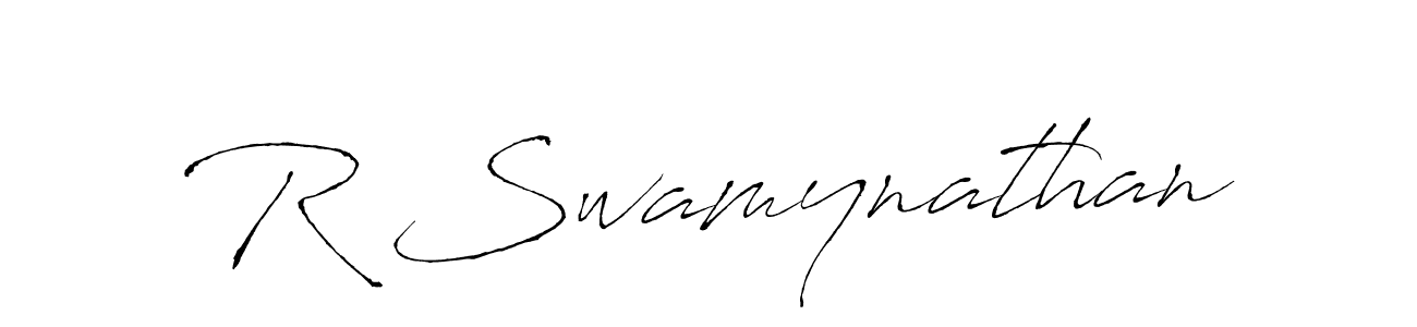How to make R Swamynathan name signature. Use Antro_Vectra style for creating short signs online. This is the latest handwritten sign. R Swamynathan signature style 6 images and pictures png
