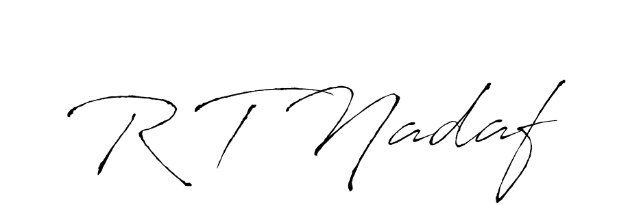 How to make R T Nadaf signature? Antro_Vectra is a professional autograph style. Create handwritten signature for R T Nadaf name. R T Nadaf signature style 6 images and pictures png