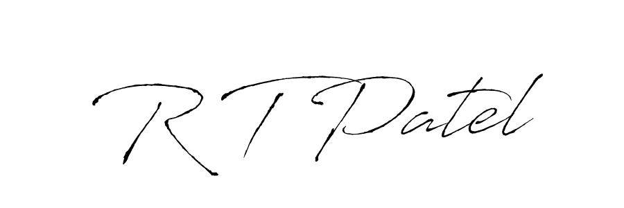 The best way (Antro_Vectra) to make a short signature is to pick only two or three words in your name. The name R T Patel include a total of six letters. For converting this name. R T Patel signature style 6 images and pictures png