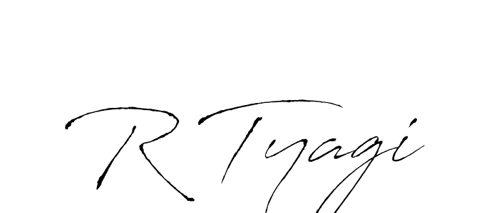 Make a beautiful signature design for name R Tyagi. With this signature (Antro_Vectra) style, you can create a handwritten signature for free. R Tyagi signature style 6 images and pictures png