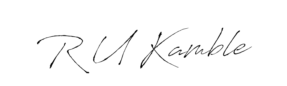 Design your own signature with our free online signature maker. With this signature software, you can create a handwritten (Antro_Vectra) signature for name R U Kamble. R U Kamble signature style 6 images and pictures png