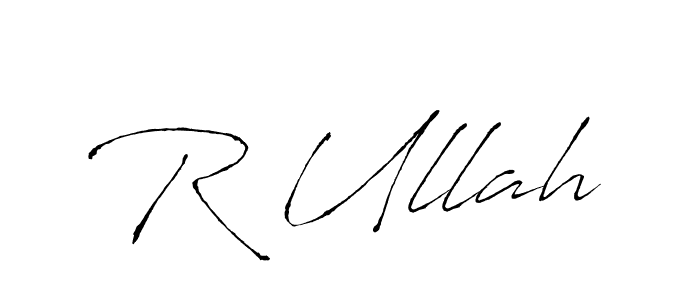 if you are searching for the best signature style for your name R Ullah. so please give up your signature search. here we have designed multiple signature styles  using Antro_Vectra. R Ullah signature style 6 images and pictures png