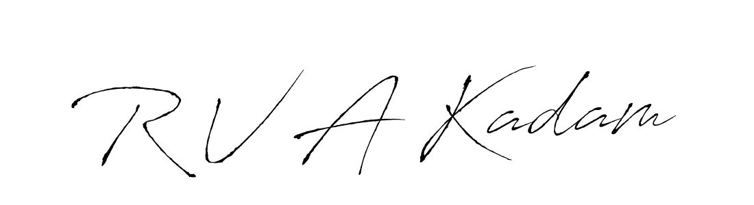 How to make R V A Kadam name signature. Use Antro_Vectra style for creating short signs online. This is the latest handwritten sign. R V A Kadam signature style 6 images and pictures png