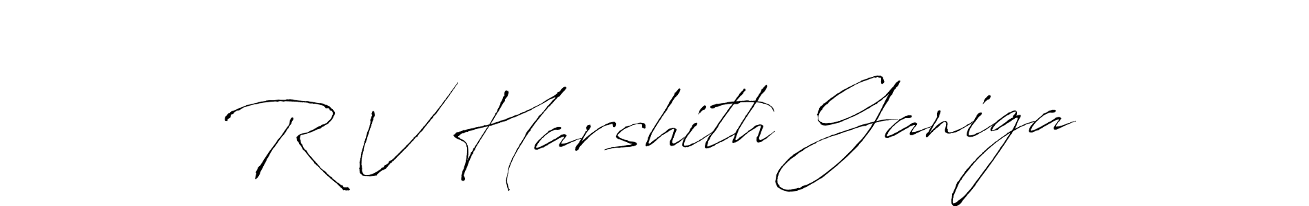 R V Harshith Ganiga stylish signature style. Best Handwritten Sign (Antro_Vectra) for my name. Handwritten Signature Collection Ideas for my name R V Harshith Ganiga. R V Harshith Ganiga signature style 6 images and pictures png