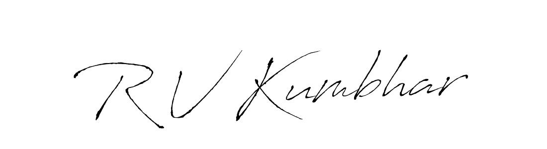 Similarly Antro_Vectra is the best handwritten signature design. Signature creator online .You can use it as an online autograph creator for name R V Kumbhar. R V Kumbhar signature style 6 images and pictures png