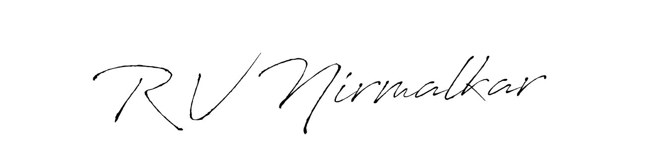 R V Nirmalkar stylish signature style. Best Handwritten Sign (Antro_Vectra) for my name. Handwritten Signature Collection Ideas for my name R V Nirmalkar. R V Nirmalkar signature style 6 images and pictures png